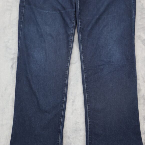 Calvin Klein Pants Womens 14 Blue Straight Mid Rise Button Dark Wash Denim Jeans - Picture 12 of 16